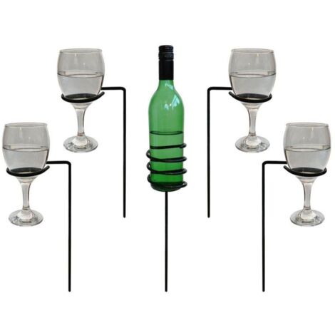 Drinks Holder 51 cm For One Bottle And Four Glasses Garden Pride