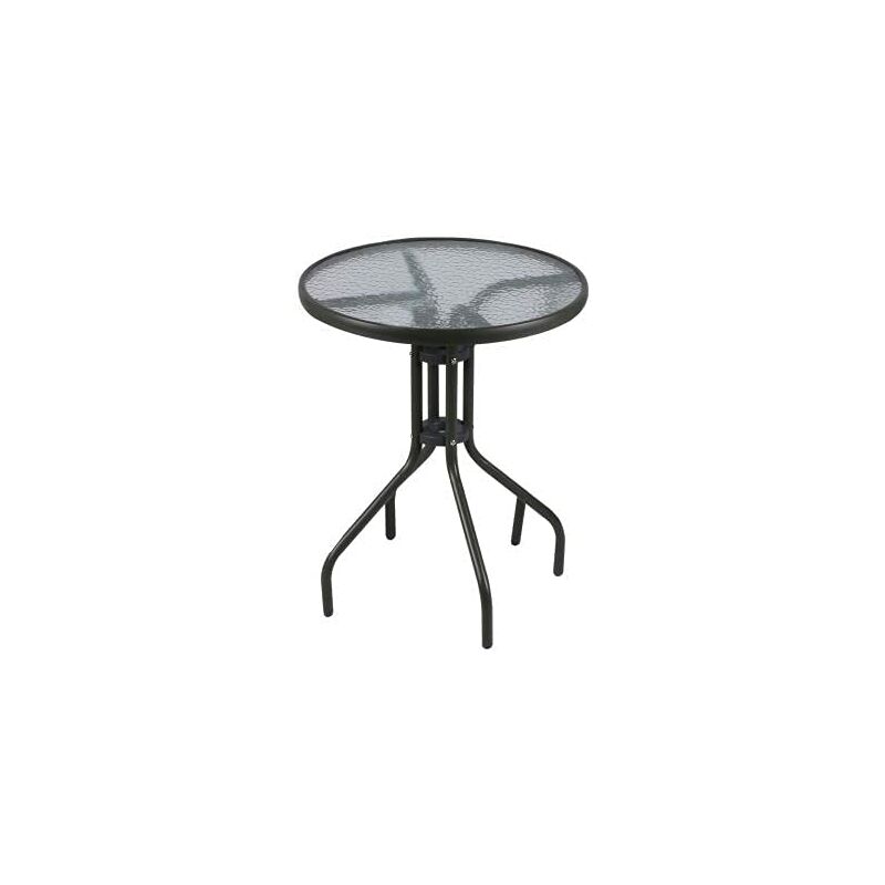 Drinks Table 60cm Outdoor Occasional Table Metal Black Patio Table Round Garden Bistro Side Table Portable Garden Furniture