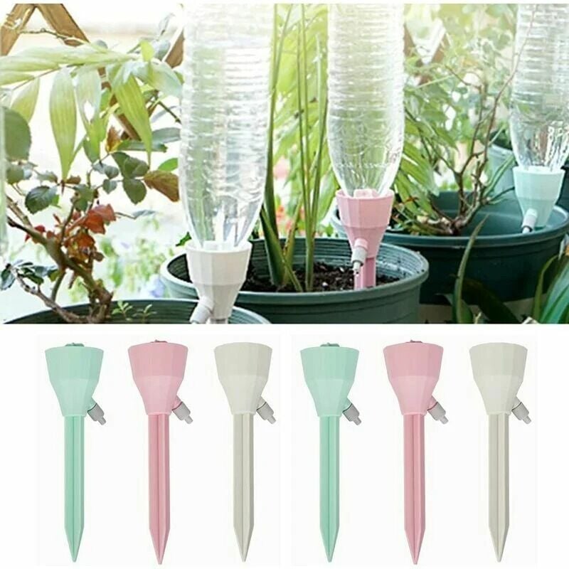 Drip Irrigation Kit, Automatic Watering System with Adjustable Valve for Indoor and Outdoor Plants Random Colors 17.55.55.5CM 6PCS