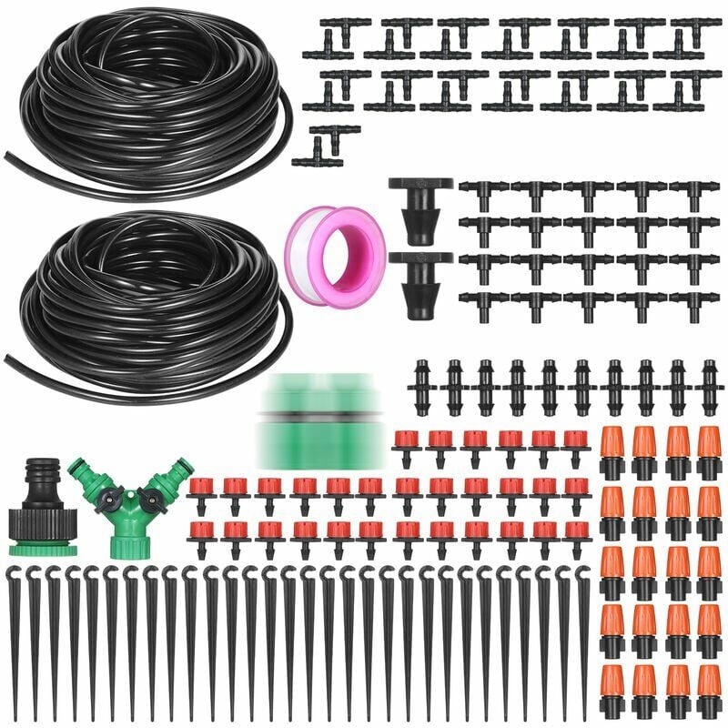 Drip Irrigation Plant Irrigation diy Kit Watering System With Misters Lances Drippers 30 Meters Tubes For Garden Patio