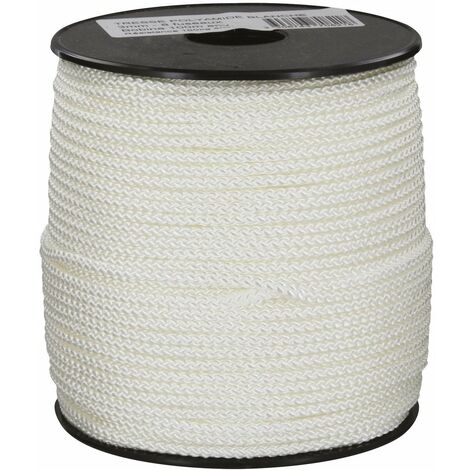 Drisse polyamide tressé blanc  3 x 100