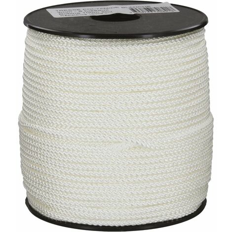 Drisse polyamide tressé blanc Corderies Tournonaises - Longueur 250 m - Diamètre 3 mm