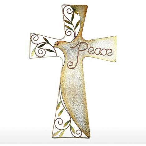 DRIVE Oiseau De La Croix-Paix Hanging Wall Art Decor Decoratif Oiseaux Et Fer Antique Olive Hanging Maison De Collection Decor Cadeau (24Inches)