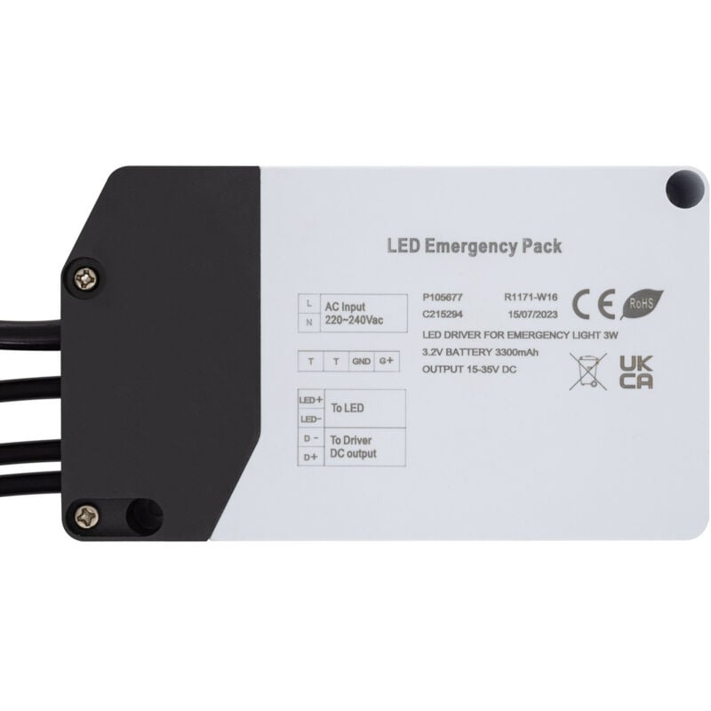 Driver avec Batterie pour Éclairage de Secours led 15-50V dc 3W 3 w