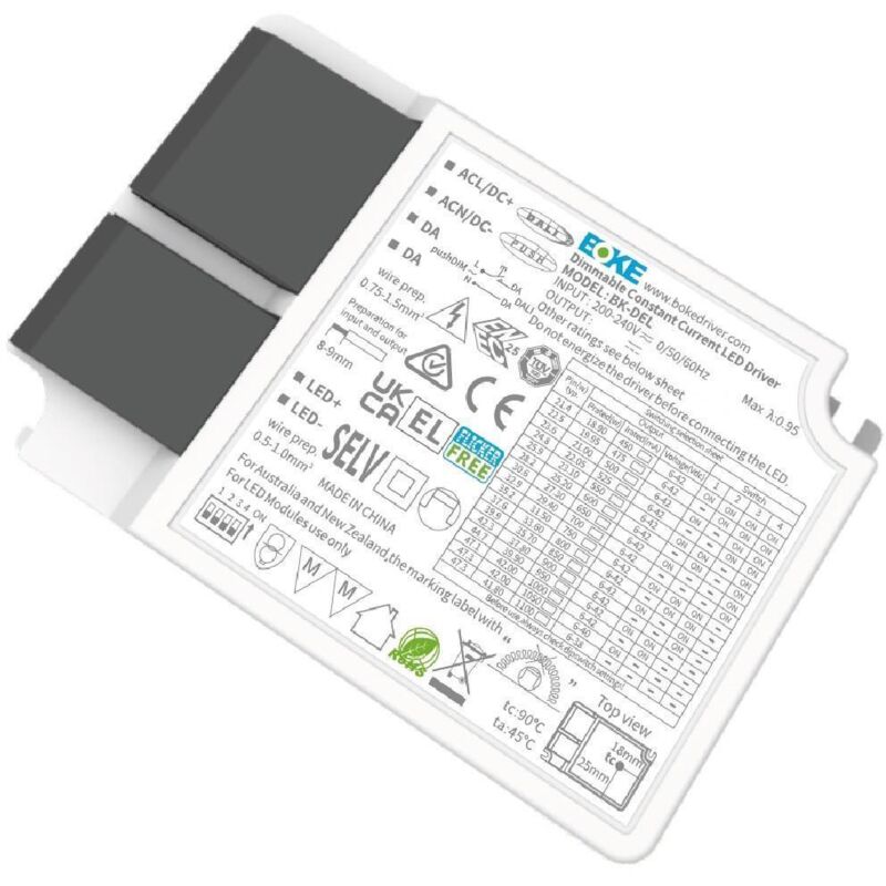 Ledkia - Driver boke Dimmable dali/push 200-240V No Flicker Sortie 6-38V 450-1100mA 42W BK-DEL042 42 w