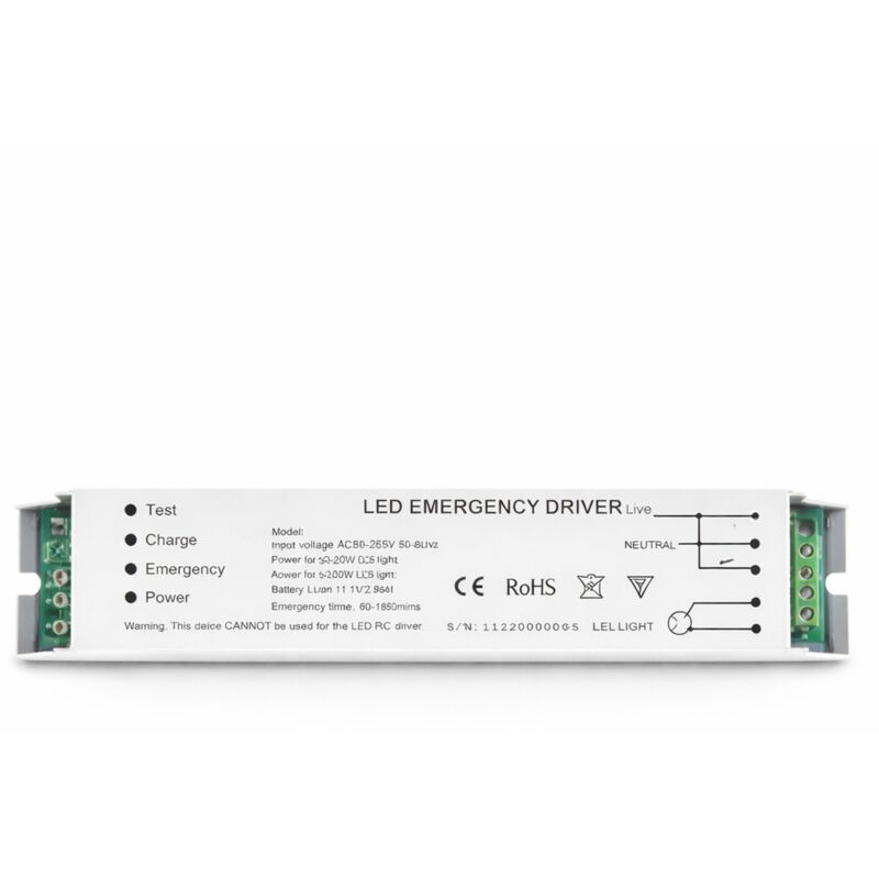 Driver de Emergencia para Tubos y Pantallas LED de hasta 20W 20 W