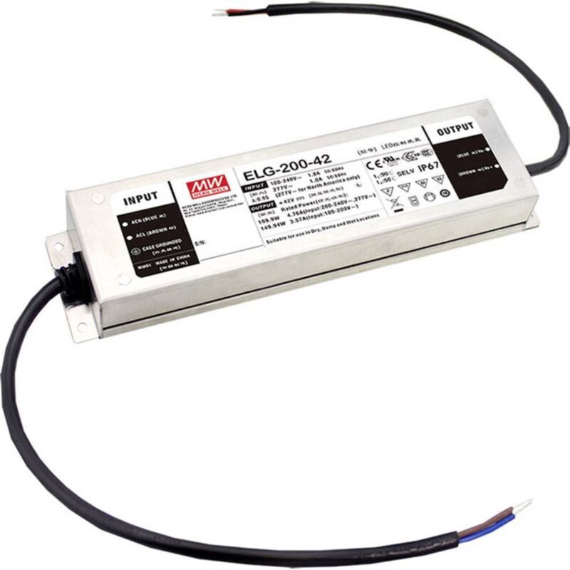 ELG-200-48AB-3Y Driver de led à tension constante 199.68 w 2.08 - 4.16 a 44.8 - 51.2 v/dc fonction dimmeur 3 - Mean Well