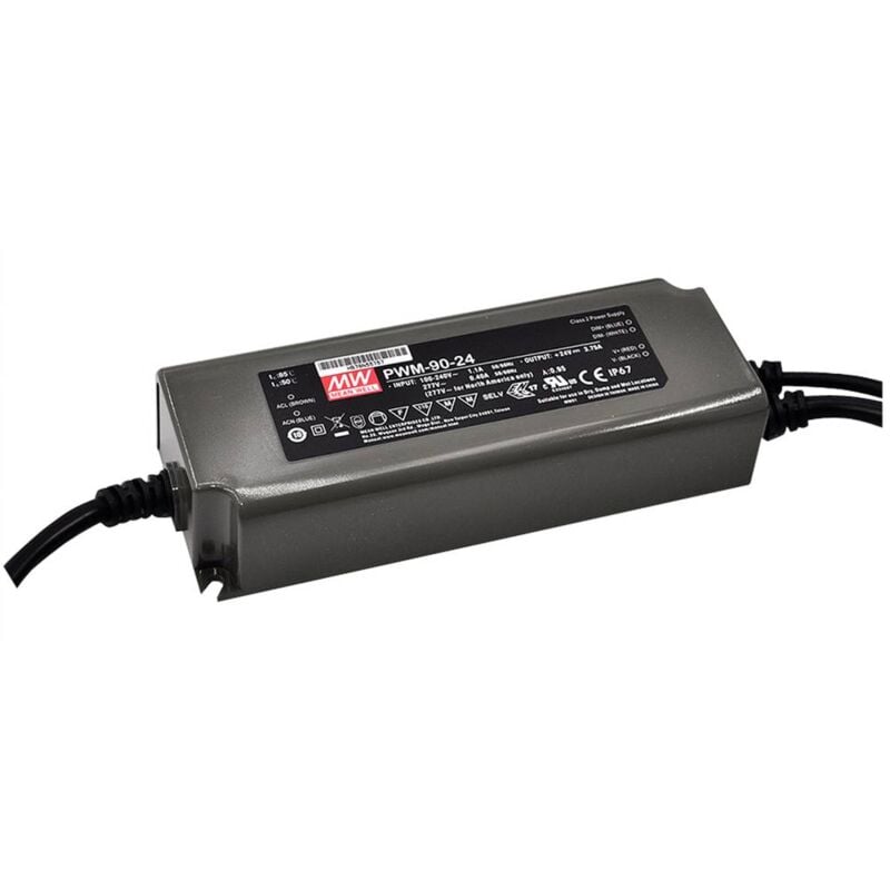 PWM-90-24DA Pilote led, bloc d'alimentation lED Alimentation led Tension fixe/courant constant - Mean Well