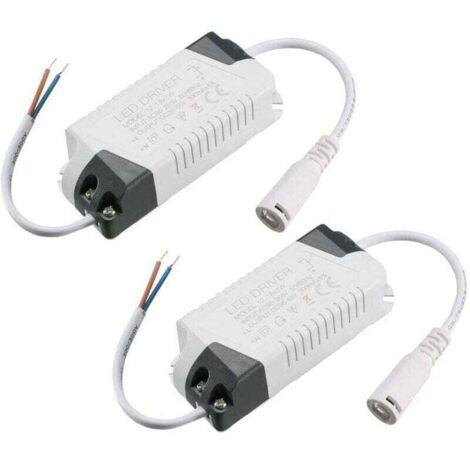 Driver LED 12-18W Courant Constant 300mA Haute Puissance AC 85-265V Sortie 36-65V DC Connecteur Alimentation Externe LED Plafonnier Transformateur 2Pcs