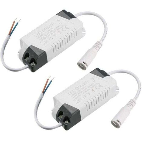Driver LED 12-18W Courant Constant 300mA Haute Puissance AC 85-265V Sortie 36-65V DC Connecteur Alimentation Externe LED Plafonnier Transformateur 2Pcs