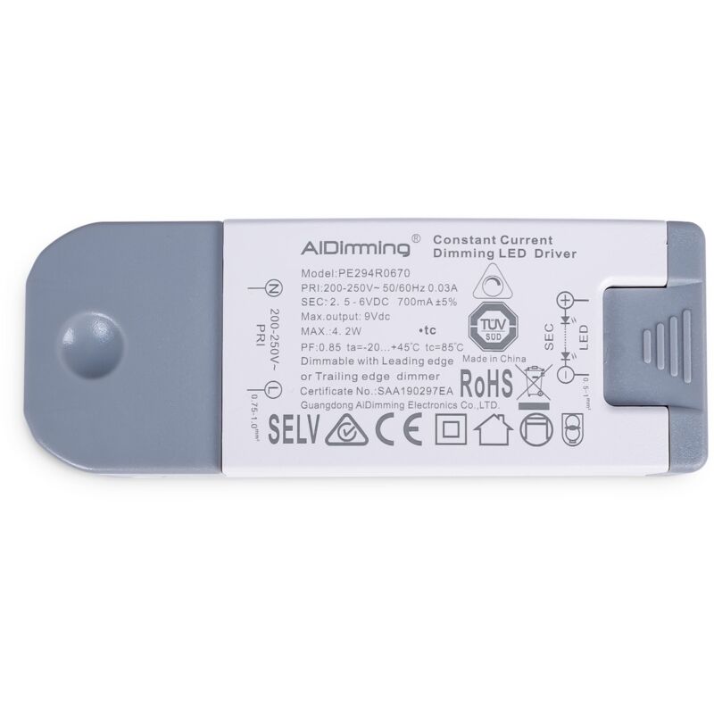 Driver led dimmable triac 2-6V dc - 700mA - 4,2W