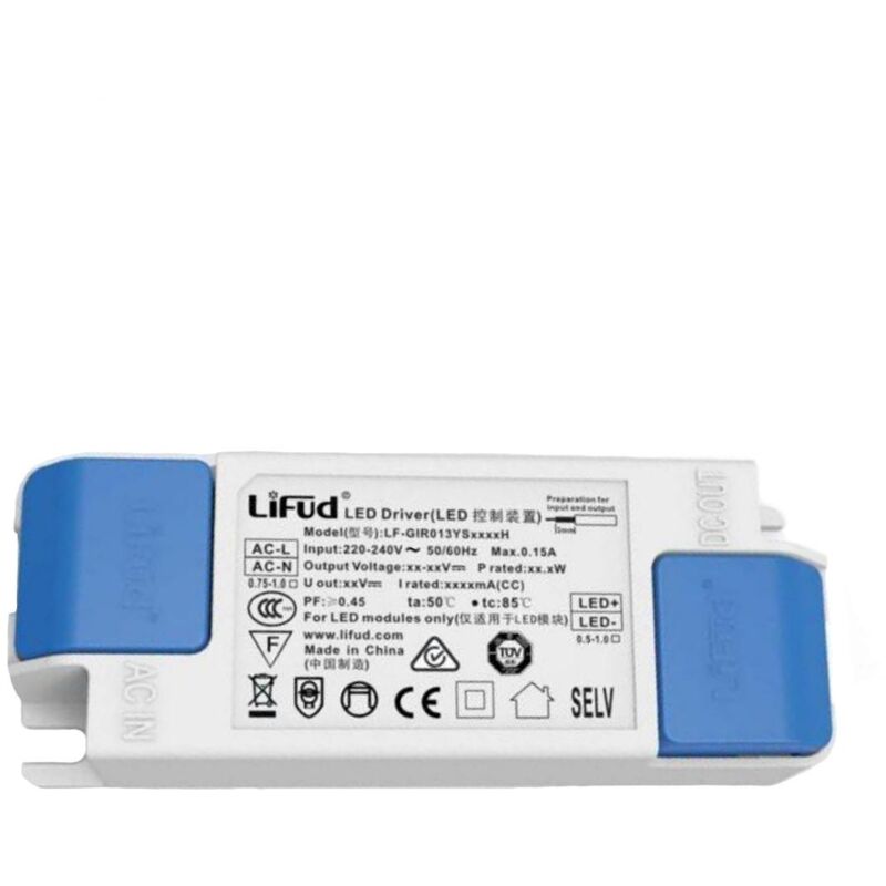 

Driver LIFUD 220-240V No Flicker Salida 25-42V 300mA 12.6W LF-GIR013YS0300H 12.6 W - 12.6 W