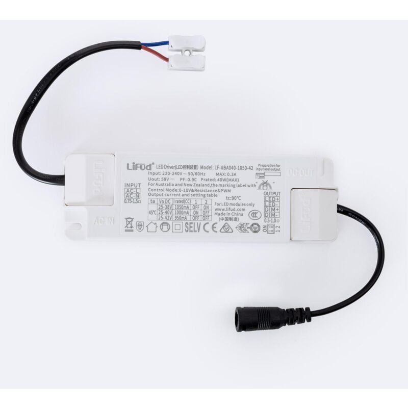 Driver lifud Dimmable 0-10V 220-240V No Flicker Sortie 25-38V 950-1050mA 24-40W LF-ABA040-1050-42 40 w