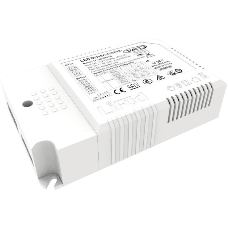 Driver Lifud Dimmable dali 220-240V Sortie 25-42V dc 1100-1500mA 63W No Flicker LF-GSD060YC 63 w