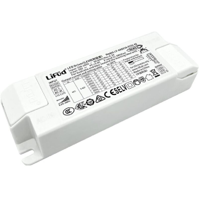 Driver lifud Dimmable dali 220-240V Sortie 9-42V dc 250-500mA 2.25-21W No Flicker LF-AAD020 20 w