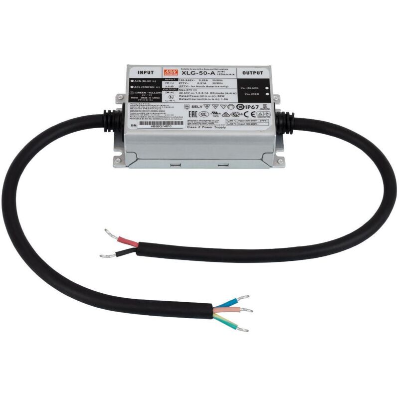 Driver Mean Well 100-240V IP67 Sortie 22-54V dc 620mA 50W XLG-50-A 50 w