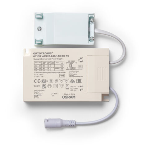Driver OSRAM 220-240V No Flicker Salida 25-42V 800-1050mA 34-44W OT FIT 40/220-240/1A0 CS con Caja de Conexiones Rápidas 44 W