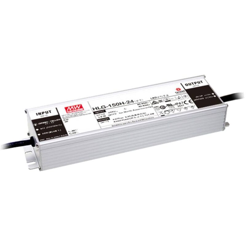 Image of Mean Well - HLG-150H-24B Driver per led, Trasformatore per led Tensione costante, Corrente costante 150 w 6.3 a 12 - 24