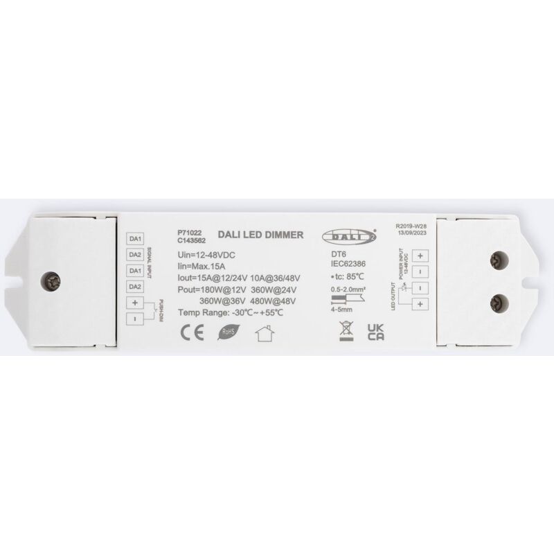 

Driver Regulable DALI para Tira LED Monocolor Compatible con Pulsador Blanco - Blanco