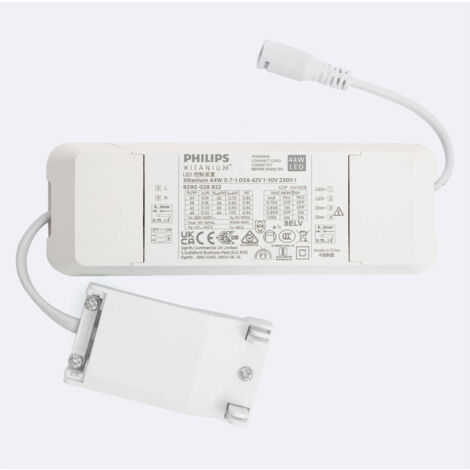 Driver  Xitanium Regulable 1-10V 220-240V No Flicker Salida 30-42V 1050mA 42W con Caja de Conexiones Rápidas 42 W