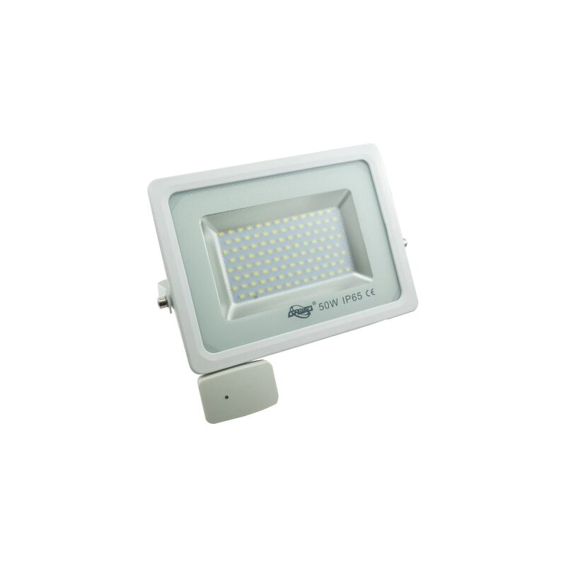 Driwei - faro faretto a led con sensore crepuscolare pir 30W luce bianco ghiaccio 6000k 3000Lm IP65 con staffa colore bianco led Pioneer