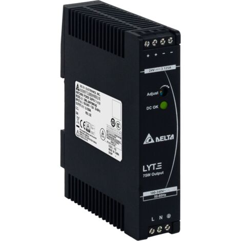 DRL-24V75W1AZ : Delta sur rail DIN 24 V/3,125 A, LYTE II