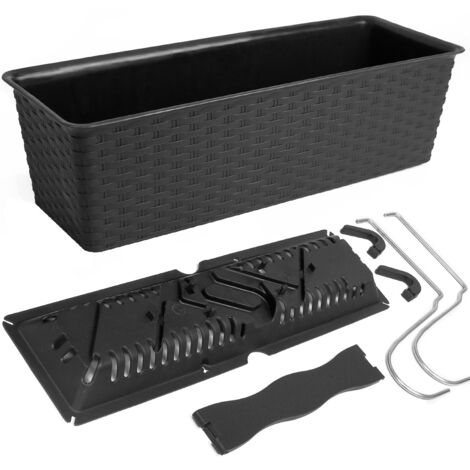 DRL500PW vaso da balcone con sottovaso  Antracite
