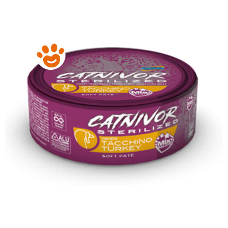 DRN Cat Catnivor Sterilized al Tacchino  - DRN Cat Catnivor Sterilized al Tacchino - Lattina Da 80 Gr