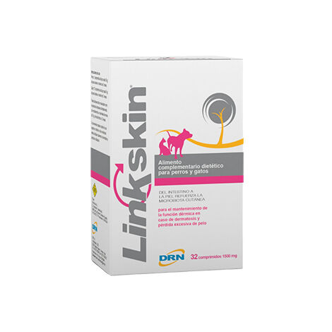 DRN Linkskin Dermatological komplementres Essen fÐ©r Hunde und Katzen, Box 32 Tabletten