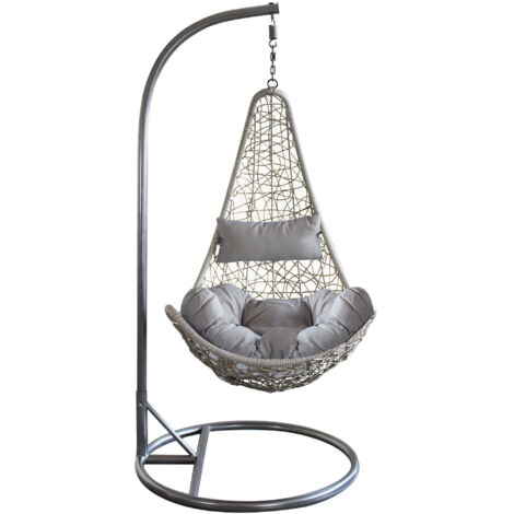 Droce suspendu drogue de jardin en acier et en polyester Grey