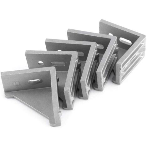 Droit Support d'angle L Forme Coin Support 5pcs En Alliage D'aluminium À Angle Droit Brace Fixation 58x58mm Equerre Cornière