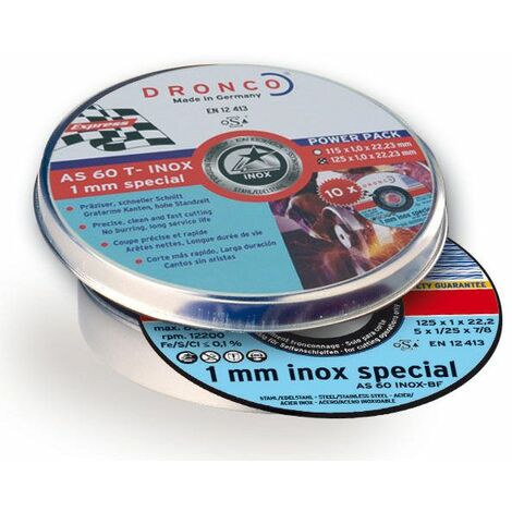 Pack de discos de corte AS 60 T INOX Special Express  (10 uds. en caja metálica)