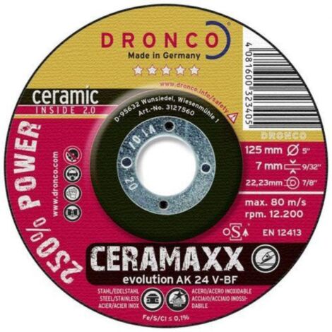 Dronco - Disco de desbaste AK 24 V Evolution CERAMAXX Diámetro - 115 mm