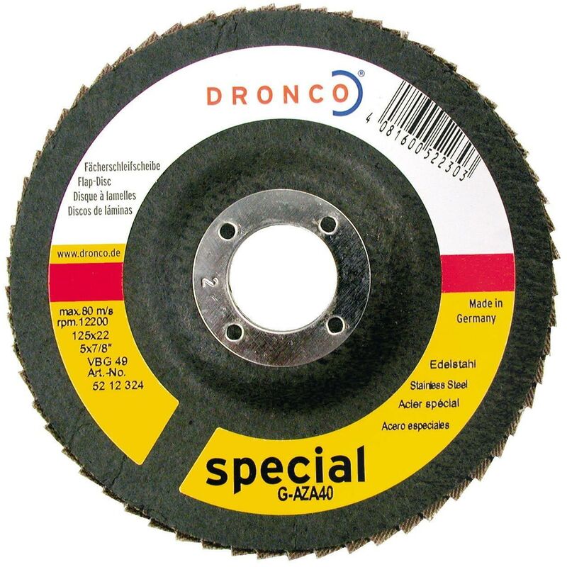 

Dronco G-Aza-115/4-P - Disco De Láminas Abrasivas Zirconio (Base Abombada) G-Az-A , 115 Mm, Grano 40