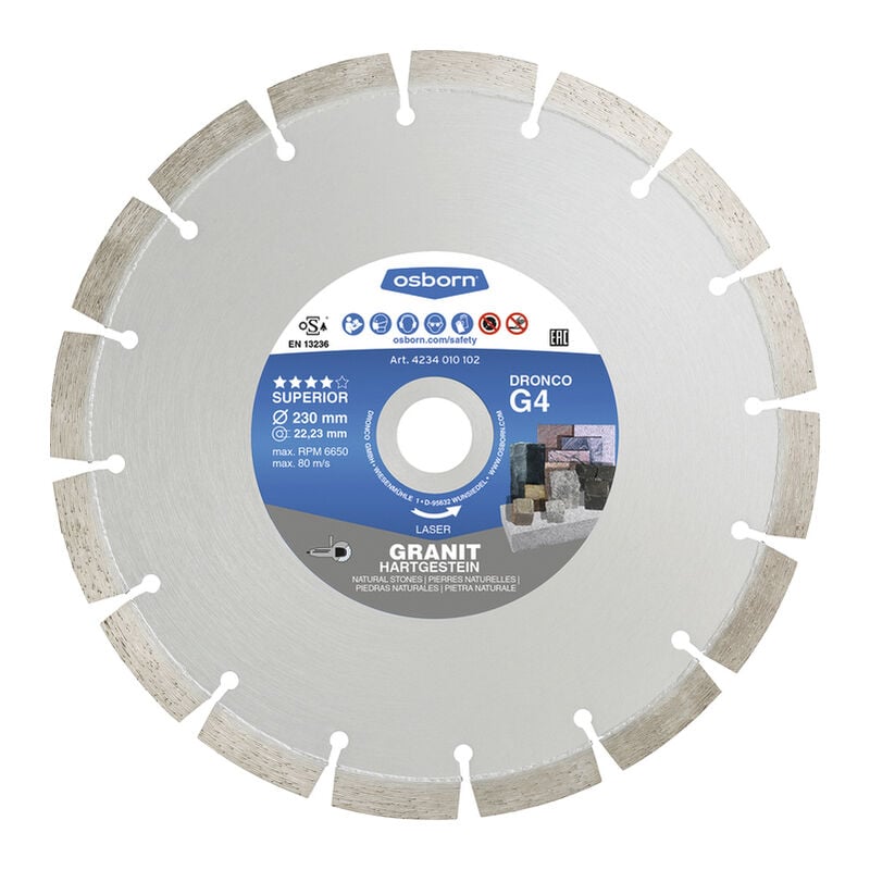 DRONCO G4-350 - Disque diamant supérieur G4 - Granit (Avant LT36) Ø 350 mm