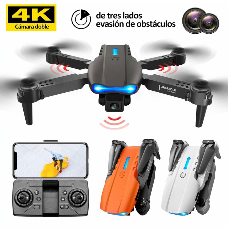 

Drone RC con camara 4K Camara dual RC Quadcopter con funcion Evitacion de obstaculos Trayectoria Control de gestos de vuelo,Negro, camara dual, 3