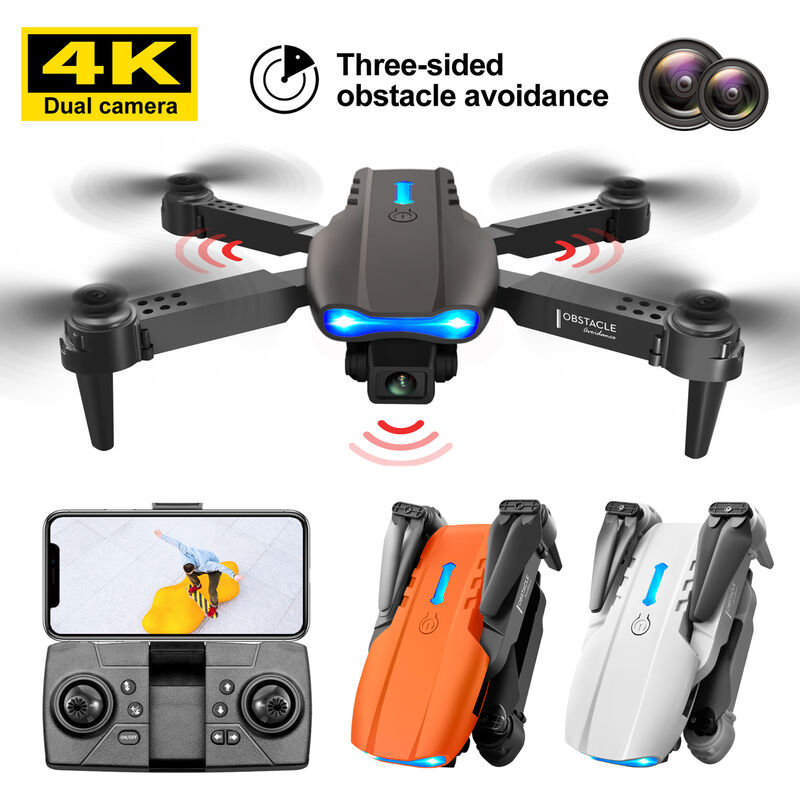 

Drone RC con camara 4K Dual Carema RC Quadcopter con funcion Evitacion de obstaculos Trayectoria Control de gestos de vuelo 2 Bateria, Bateria negra,