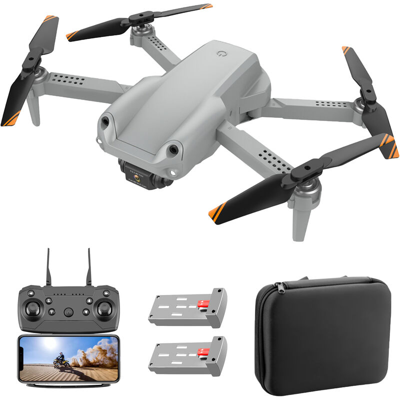 

Drone RC con camara 4K RC Quadcopter con funcion Evitacion de obstaculos Trayectoria Control de gestos de vuelo Bolsa de almacenamiento Paquete 2