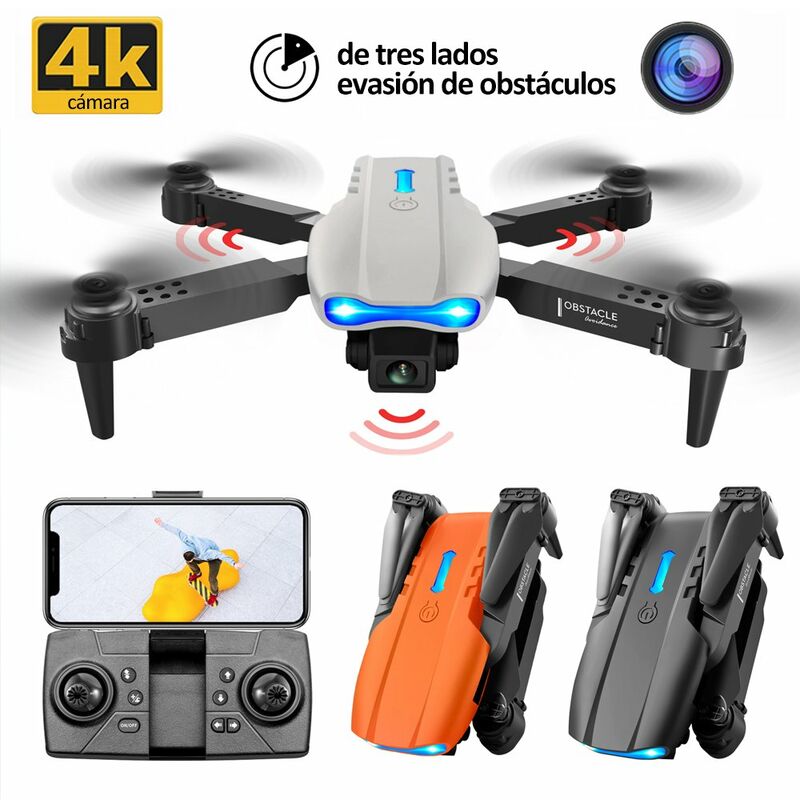 

Drone RC con camara 4K RC Quadcopter con funcion Evitacion de obstaculos Trayectoria Control de gestos de vuelo,Gris, camara unica, 2 pilas