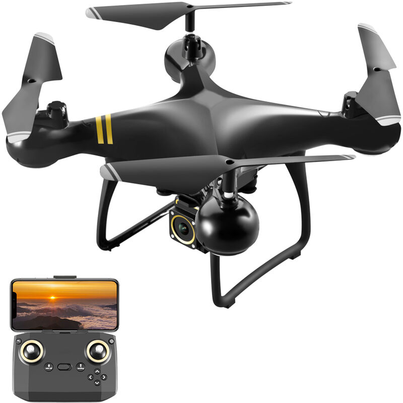 

Drone RC con camara 4K RC Quadcopter con funcion Trayectoria Vuelo Modo sin cabeza Un clic Retorno 360 ° Rollo,negro, camara 4k, 1 bateria