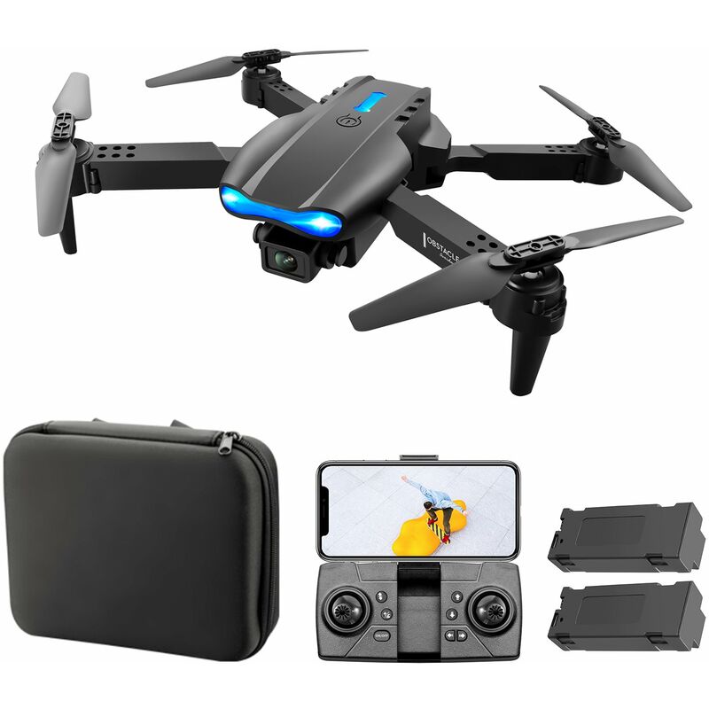 

Drone RC con camara Camara doble 4K Quadcopter RC con funcion Evitacion de obstaculos Trayectoria Vuelo Control de gestos Bolsa de almacenamiento