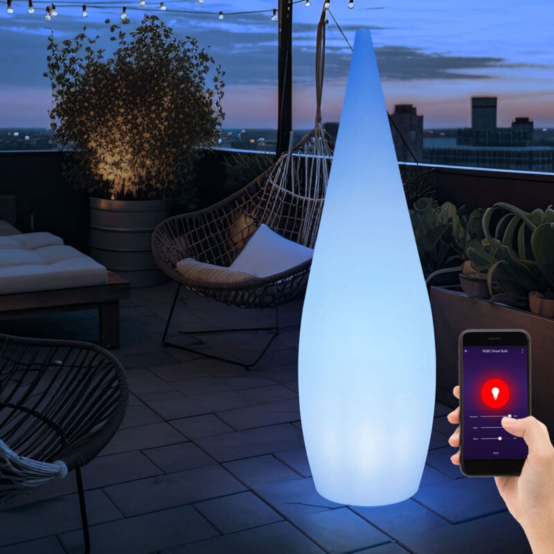 Lampe d'extérieur led Lampadaire Lampe de jardin Lampe de terrasse, App contrôle gradable télécommande Smart Home rgb, 10W 850lm 2700-6500K blanc