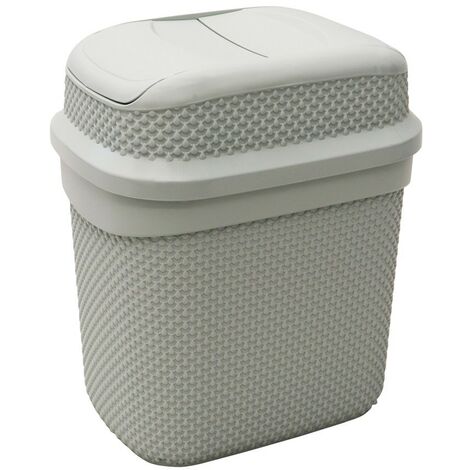 Droplette Design Plastic Lidded Bin, 11L, Ice Grey