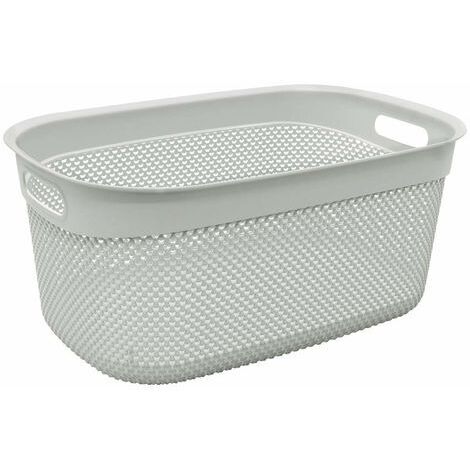 Droplette Design Plastic Storage Basket, 33L, Ice Grey