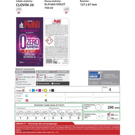 Dr.Prakti WC ZERO LIMESCALE Gel de Inodoro Violeta 750 ml