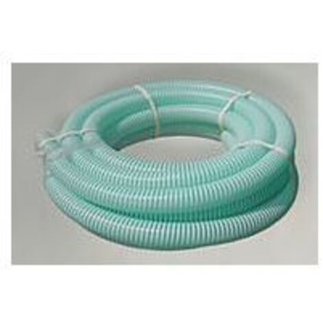 Druck- Saugschlauch grün mit weisser PVC Spirale 1 1/4" Rolle 25 Meter knickfest