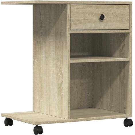 Druckerständer mit Rollen Sonoma Eiche 60x40x68,5 cm