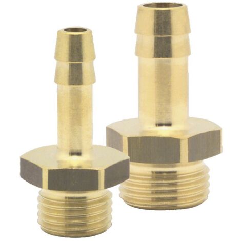 Druckluft Einschraubtülle Messing mit AG 3/8" für 6 mm Schlauch