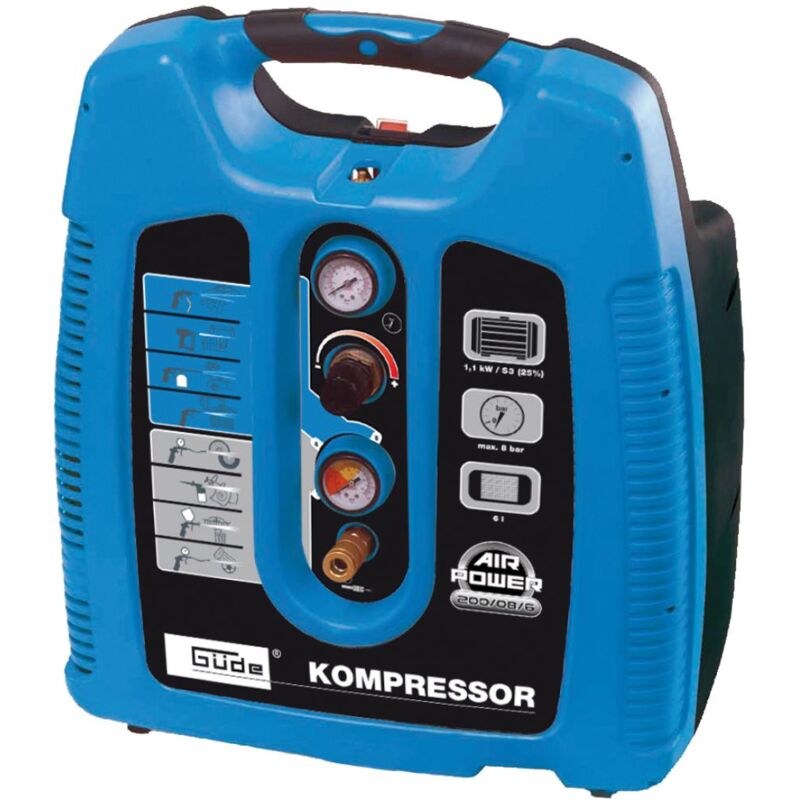 Güde AIRPOWER 200//08//6 230 V mobiler Kompressor Druckluft Druckluftkompressor