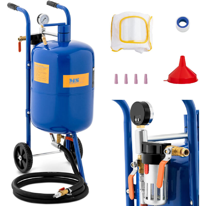Msw - Druckluft Sandstrahlgerät Mobil Sandstrahler Sandstrahlanlage 40 L 8, 6 Bar
